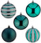 Set kerstballen Blauw PVC 8 x 9 x 8 cm (4 Stuks)