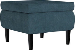 vidaXL - Kruk - met - houten - poten - fluweel - blauw