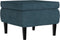 vidaXL - Kruk - met - houten - poten - fluweel - blauw