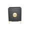 DKD Home Decor - Nachtkastje - 2 lades - Metaal MDF Zwart Goud (50 x 35 x 60 cm)