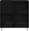 vidaXL - Recordkast - Zwart - Eiken - 84.5x38x90 - cm - Verwerkt - Hout