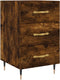 vidaXL - Nachtkastje - 40x40x66 - cm - bewerkt - hout - gerookt - eikenkleurig