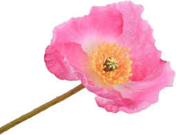 Silk-ka Kunstbloem-Zijden Bloem-Klaproos Tak Zijde Roze 68 cm Voordeelaanbod per 2 stuks