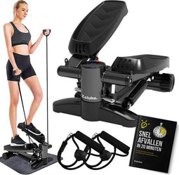 Zoluko Stepper - Fitness Stepper - Digitale Display Weerstandsbanden Antislipmat - Zwart