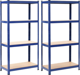 vidaXL - Opbergrekken - 2 - st - 80x40x160 - cm - staal - en - MDF - blauw