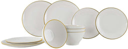Gimex Linea Line Servies - 12-Delig - Melamine - Goud (12 stuks)