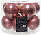 Kerstballen glas emaille-mat dia 6 cm veloursroze