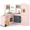 Coast Speelkeuken Hoekmodel 100 × 75,5–92 × 101 cm – Roze – Houten Kinderkeuken met Licht, Geluid en
