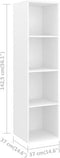 vidaXL - Tv-wandmeubel - 37x37x142,5 - cm - bewerkt - hout - wit