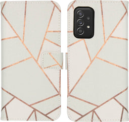 iMoshion Hoesje Geschikt voor Samsung Galaxy A52 (4G) / A52s / A52 (5G) Hoesje Met Pasjeshouder - iMoshion Design Softcase Bookcase - Meerkleurig / White Graphic