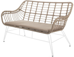 Tuinstoel Ariki 121 x 62 x 76 cm Synthetische rotan Staal Wit