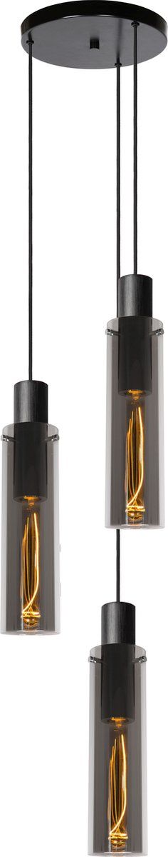 Lucide ORLANDO - Hanglamp - Ø 32 cm - 3xE27 - Fumé