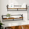 vidaXL - Wandschappen - met - stangen - 2 - st - 100x25x30 - cm - gerookt - eikenkleurig