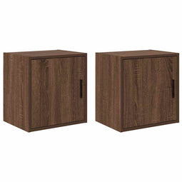 vidaXL - Garagewandkasten - 2 - st - spaanplaat - bruin - eiken