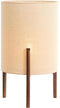 Light & Living Tafellamp Litto - Donkerbruin Hout - Crèmekleurige Stoffen Lampenkap Ø35cm