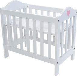 Angel Toys - houten poppenmeubel bedje verstelbaar - hout - wit/roze