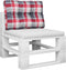 vidaXL - Palletkussen - 50x40x12 - cm - stof - ruitpatroon - rood