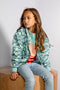 Nono Meisjes Jas - Zomerjas met capuchon - Waterafstotend - Palmboom print - Maat 122/128