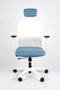 Linea Tekna White 01/PT - Bureaustoel - Ergonomisch EN1335 - Met hoofdsteun - Multi verstelbaar- Wit/Blauw