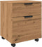 vidaXL - Dossierkast - verrijdbaar - 45x38x54 - cm - hout - artisanaal - eikenkleur