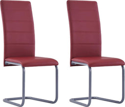 vidaXL - Eetkamerstoelen - 2 - st - kunstleer - rood