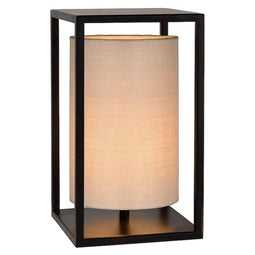 Atmooz - Tafellamp Natal - Slaapkamer / Woonkamer - Industrieel - Zwart en witte kap - Hoogte 35cm - Metaal