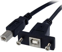 Startech.com 30cm - Inbouwpaneel USB-kabel B naar B F/M - Zwart