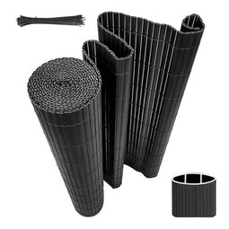 Woltu PVC Tuinscherm - Grijs - 500 x 100 cm - Weerbestendig en UV-bestendig