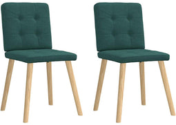 vidaXL - Eetkamerstoelen - 2 - st - stof - donkergroen