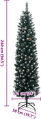 vidaXL - Kunstkerstboom - smal - met - 300 - LED's - 240 - cm