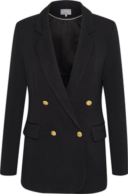 Culture CUeva Classic Blazer - Dames Colbert met gouden knopen - Zwart - Maat 42