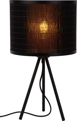 Lucide TAGALOG - Tafellamp - Ø26 cm - 1xE27 - Bamboe Zwart