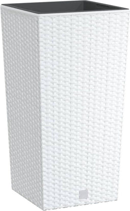 vidaXL - Plantenbak - met - uitneembare - bak - rattan-look - 11/26,5 - L - PP - wit