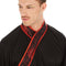 dressforfun - herenkostuum Aziaat L - lange kimono zwart / rood - 301042