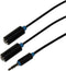Bandridge 3,5mm hoofdtelefoonsplitter - Verdeelt koptelefoonaansluiting - Grijs Zwart