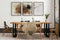 Feel Home - 220x100 Eettafel - Massief Glad Boomstamblad Eiken - 5 cm dik - Twin U Frame