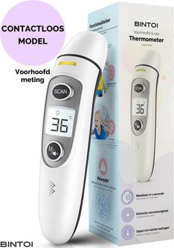 Bintoi® Thermometer voorhoofd - Digitale infrarood thermometer - Nauwkeurige meting op afstand - (2 stuks)