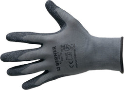 Berner werkhandschoen B-Grip latex maat 9 cat.2 zwart-grijs