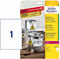 Avery Zweckform L4775-8 - Folie-etiketten 210 x 297 mm - Weersbestendig en permanent hechtend - Wit (8 stuks)