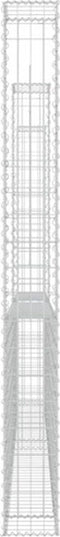 vidaXL - Schanskorf - U-vormig - met - 3 - palen - 260x20x200 - cm - ijzer