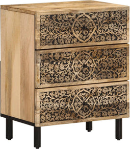 vidaXL - Nachtkastje - 50x33x60 - cm - massief - mangohout