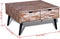 vidaXL - Salontafel - met - 4 - lades - gerecycled - teakhout