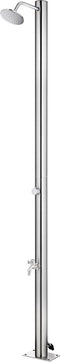 vidaXL Buitendouche met bruine basis 220 cm roestvrij staal