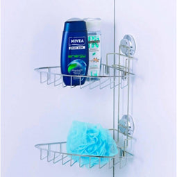 Everloc Push 'n Loc - Hoekrek Dubbel - Verchroomd - 21x36x26 cm