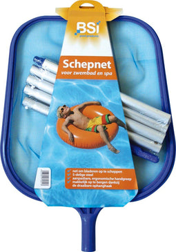 BSI - Schepnet met aanpasbare ergonomische handgreep - Zwembad - Spa - 140 cm lang