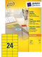 Avery 3451 - Gekleurde Etiketten - 70 x 37 mm - Geel (2400 stuks)
