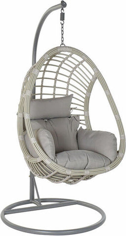 Hangende tuinstoel DKD Home Decor 90 x 70 x 110 cm Grijs Synthetische rotan Aluminium
