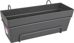Elho Loft Urban Balkonbak Allin1 50 - Plantenbak met waterreservoir - Antraciet - Ø 49.0 x H 20.5 cm