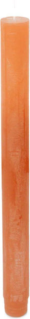 Spaas Dinerkaarsen rustiek - oranje - 12x - 25 cm - 10 branduren - huishoudkaarsen
