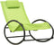 vidaXL - Ligstoel - met - kussen - staal - en - textileen - groen